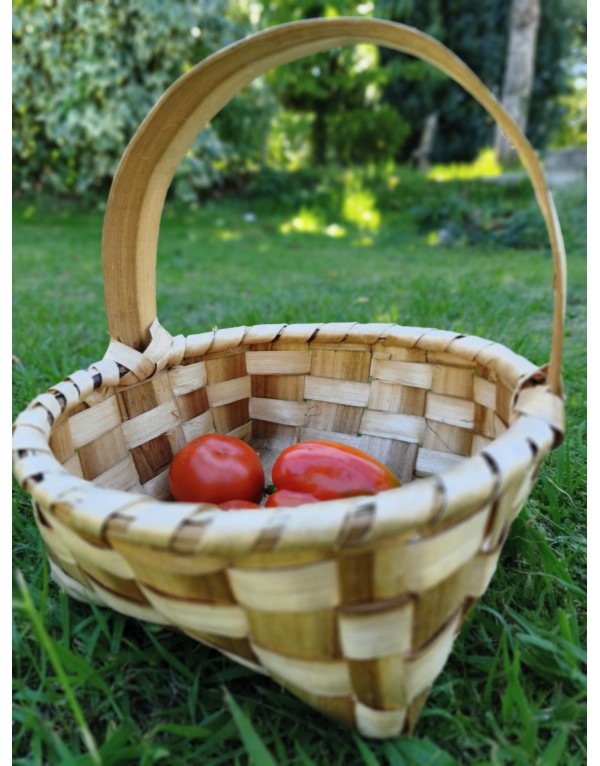 Cesta Artesanal de Madera Natural 35 cm