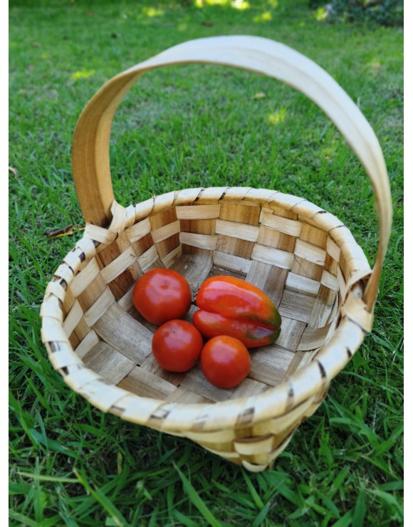 Cesta Artesanal de Madera Natural 35 cm