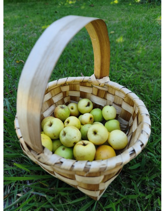 Cesta Artesanal de Madera Natural 35 cm