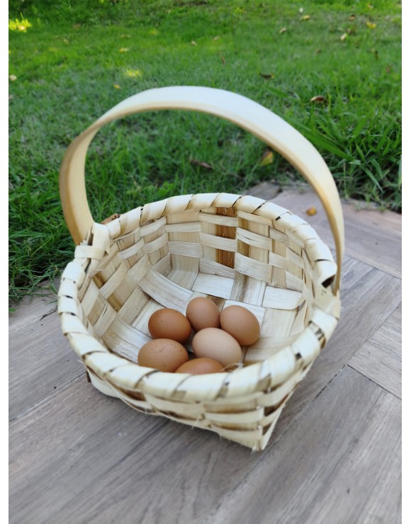 Cesta Artesanal de Madera Natural 35 cm